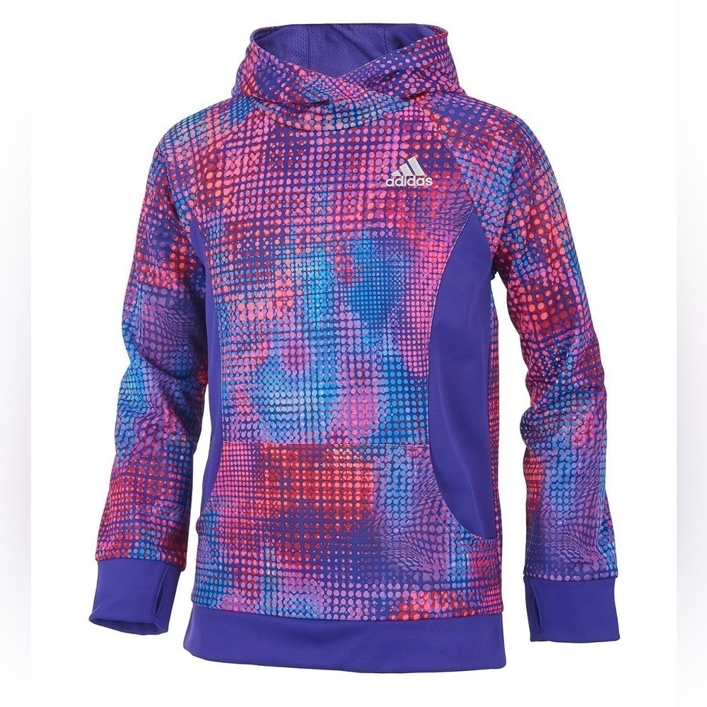 Adidas Euphoric hoodie with pink and purple dots Size Medium - 10 / 12